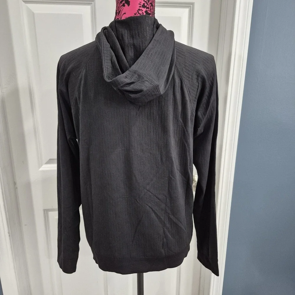 Lululemon Hoodie Top Womens Medium Black Rest‎ Less Seamless Running Training